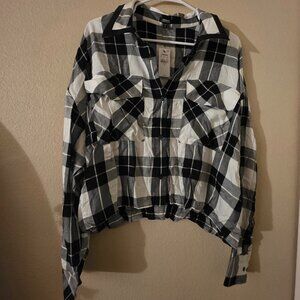 NWT Express Size XL Plaid Button Down Top